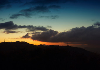 sunset in mountains
