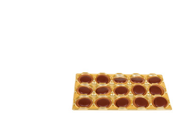 Caramel candies, sweet dessert, unhealthy food. Isolated