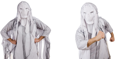 Monster on white in scary halloween concept 