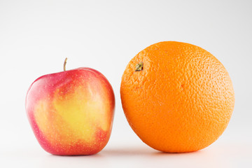 ripe beautiful apple with orange