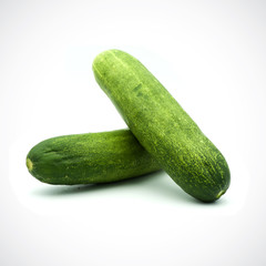 Two cucumbers on a white background