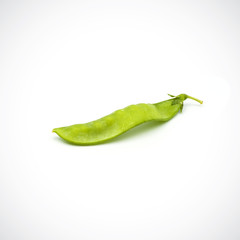 Soft peas, one piece isolated ,on the white background.