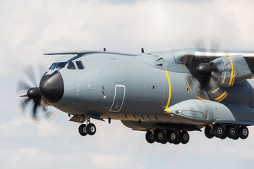 Airbus EC-400 Atlas pictured at the 2018 Royal International Air Tattoo at RAF Fairford in Gloucestershire. - obrazy, fototapety, plakaty
