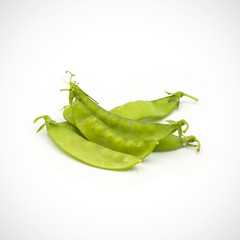 Soft peas, isolated ,on the white background.