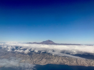 Fototapeta na wymiar Tenerife island above the clouds