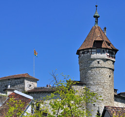 Munot tower - town landmark of Schaffhausen,switzerland