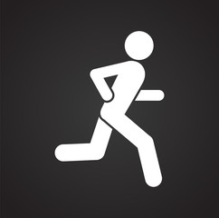 Fototapeta na wymiar Running related icon on background for graphic and web design. Simple illustration. Internet concept symbol for website button or mobile app.