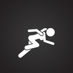Running related icon on background for graphic and web design. Simple illustration. Internet concept symbol for website button or mobile app.