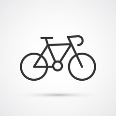 Obraz premium Bicycle blsck trendy cute icon. Vector illustration.