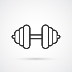 Dumbbell line vector pictogram. Vector eps10 icon.