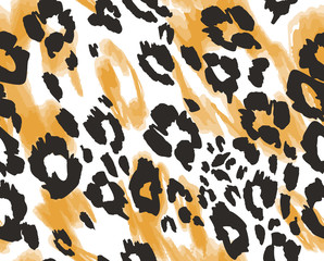 Animal texture seamless background pattern. Fashion print, textile design. Cute pattern. Vector.