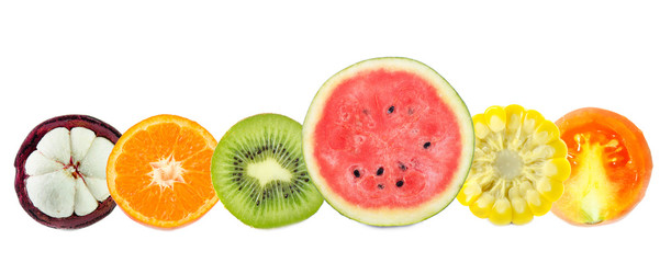 fruits slice isolated on white background