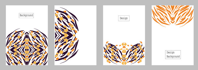 Set of abstract template with animal print. Artistic background. Text place. Vector.