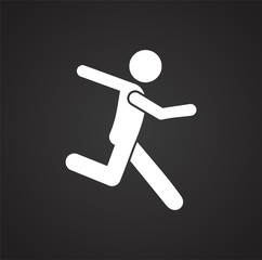 Running related icon on background for graphic and web design. Simple illustration. Internet concept symbol for website button or mobile app.