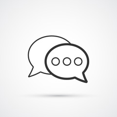 Speech bubbles flat line trendy black icon. Vector eps10