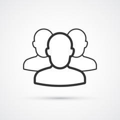 Peoples flat line trendy black icon. Vector eps10