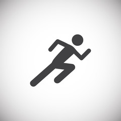 Running related icon on background for graphic and web design. Simple illustration. Internet concept symbol for website button or mobile app.