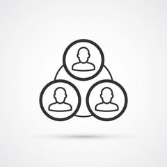 Business cooperation flat line icon. Vector eps10