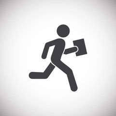 Running related icon on background for graphic and web design. Simple illustration. Internet concept symbol for website button or mobile app.