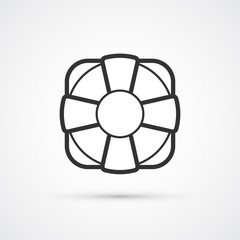 Fototapeta premium Lifebuoy flat line trendy Icon. Vector eps10