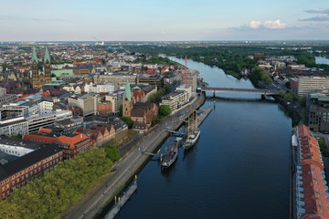 Hansestadt Bremen an der Weser Luftaufnahme