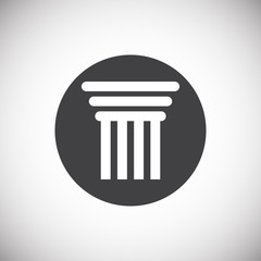 Column icon on background for graphic and web design. Simple illustration. Internet concept symbol for website button or mobile app.