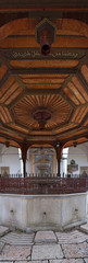 Sarajevo, Bosnia: the marble ablution fountain covered by a wooden decorated structure in the...