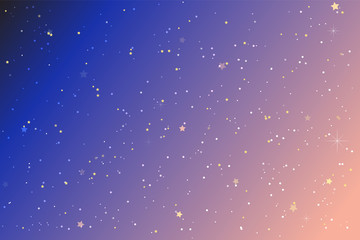 The elegant stars in the colorful sky