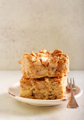 Apple and walnut cake bars