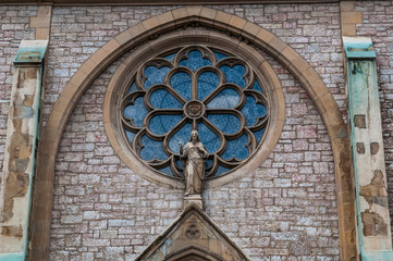 Bosnia and Herzegovina: detail of the Sacred Heart Cathedral, the 1887  Catholic church commonly referred as the Sarajevo Cathedral (Sarajevska katedrala) in the city's Old Town district