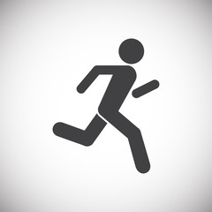 Running related icon on background for graphic and web design. Simple illustration. Internet concept symbol for website button or mobile app.