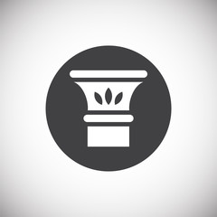 Column icon on background for graphic and web design. Simple illustration. Internet concept symbol for website button or mobile app.