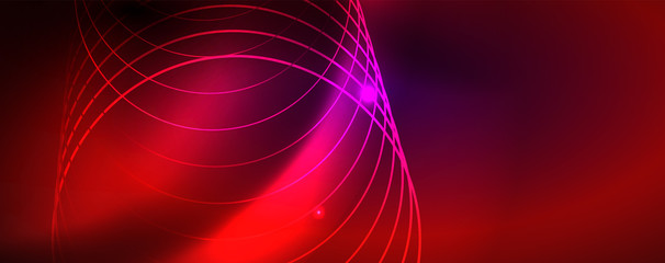 Shiny glowing design background, neon style lines, technology concept, vector