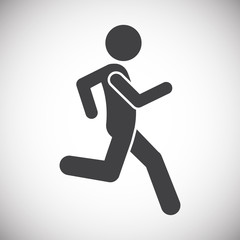 Running related icon on background for graphic and web design. Simple illustration. Internet concept symbol for website button or mobile app.