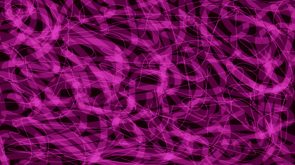 Bright purple background with chaotic neon lines. Horizontal abstract background.