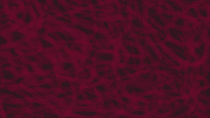 Dark crimson background with chaotic lines. Horizontal abstract background.