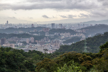 view of Taipei nature city  in taiwan from Maokong mountain