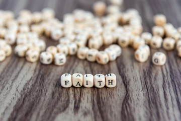 Faith word on wooden blocks