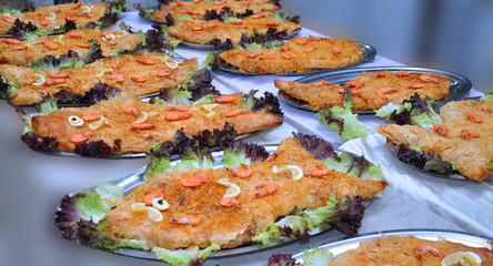 Shrimp pie. Moroccan special wedding food