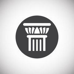 Column icon on background for graphic and web design. Simple illustration. Internet concept symbol for website button or mobile app.
