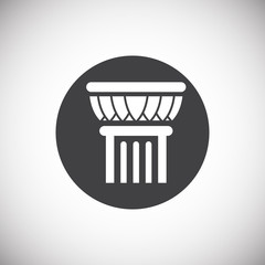 Column icon on background for graphic and web design. Simple illustration. Internet concept symbol for website button or mobile app.
