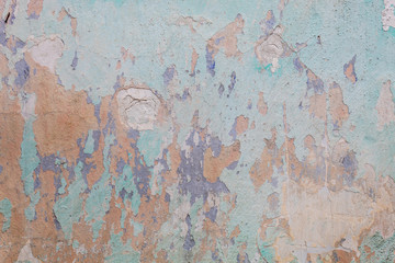 Old Weathered Blue Painted Damaged Concrete Wall Texture