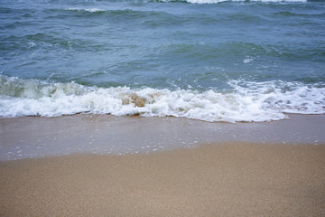 Sea wave move to the coast of sea, Pattaya beach, Thailand, Landscape nature of sea beach on summer