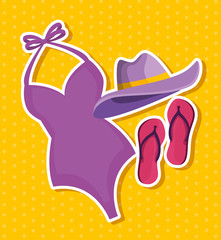 swimsuit with hat and flip-flop to summer time