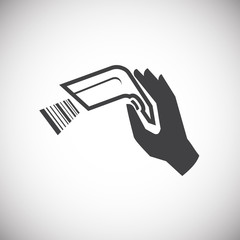 Barcode related icon on background for graphic and web design. Simple illustration. Internet concept symbol for website button or mobile app.