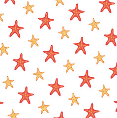 Obraz premium summer starfish animals pattern background