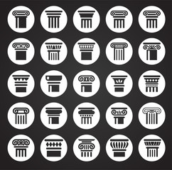 Column icons set on background for graphic and web design. Simple illustration. Internet concept symbol for website button or mobile app.