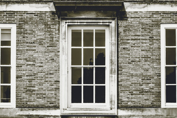 Fototapeta na wymiar Georgian Sash Window in black and white tone