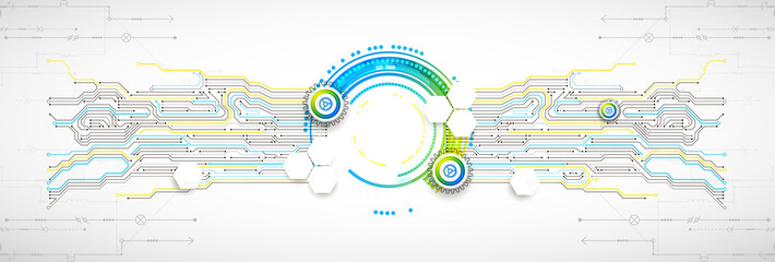 Abstract technology circuit board. Communication concept.