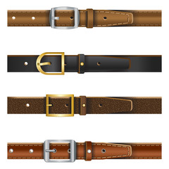 set of different leather belts